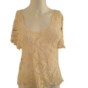 Izzy Lace/Crochet Top Cream S